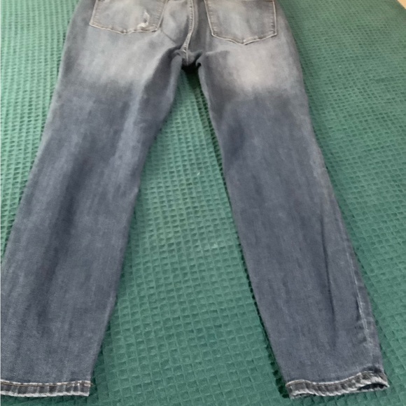 Judy Blue brand Distressed Skinny Fit Jeans with Buffalo Plaid back-patching - Picture 5 of 5